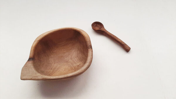 Cuenco madera nogal antiguo - Imagen 7