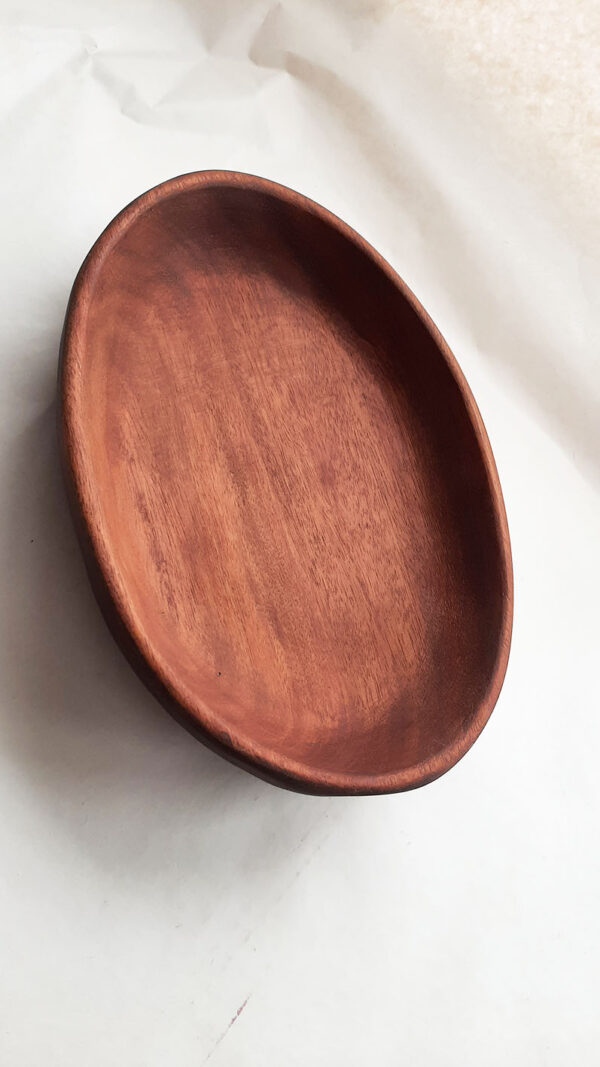 Cuenco madera caoba ovalado - Imagen 2