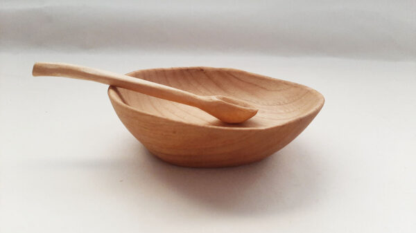 Plato madera castaño natural - Imagen 2