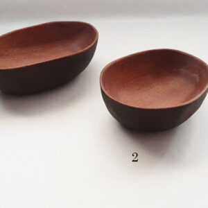 Cuenco de madera caoba. Bicolor