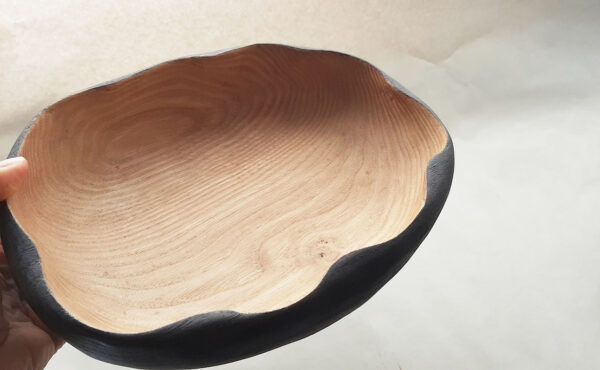 Cuenco ensaladera madera castaño. Ondas - Imagen 5