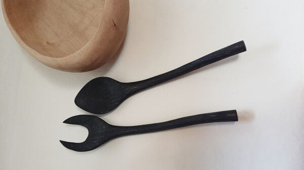Juego cubiertos ensalada BI-Ebo. Madera de castaño - Imagen 2