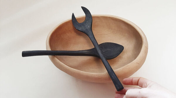 Juego cubiertos ensalada BI-Ebo. Madera de castaño - Imagen 6