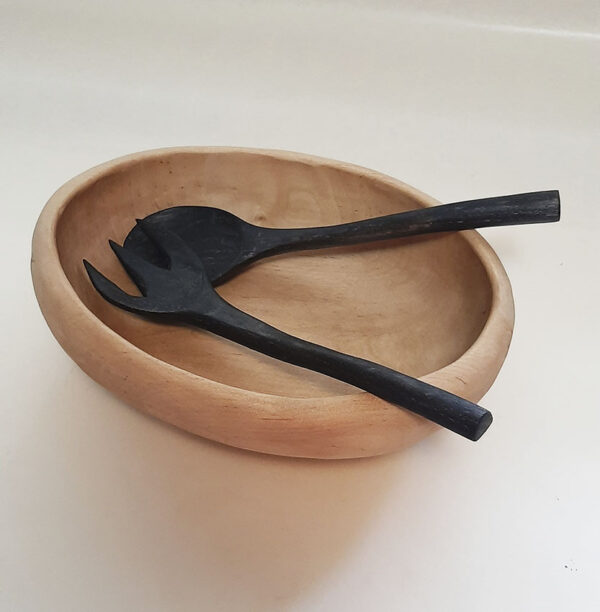 Juego cubiertos ensalada TRI-Ebo. Madera de castaño - Imagen 3