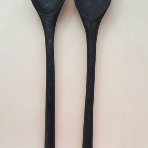 Juego cubiertos castaño negro