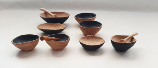 Mini cuenco salero madera. Castaño semiebo - Imagen 10