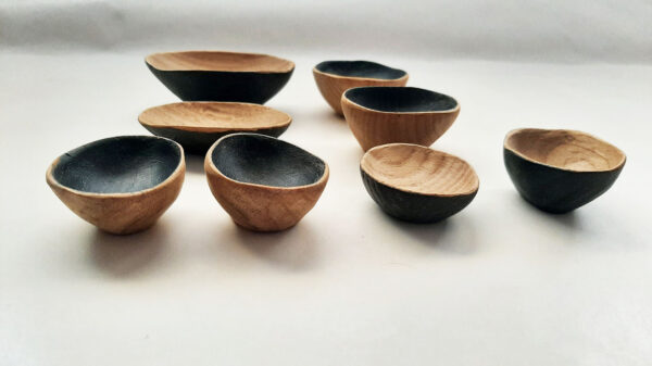 Mini cuenco salero madera. Castaño semiebo - Imagen 2