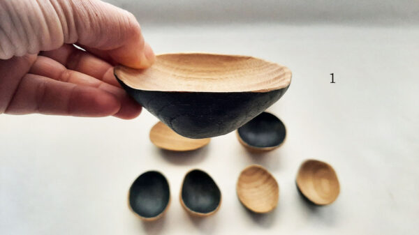Mini cuenco salero madera. Castaño semiebo - Imagen 3