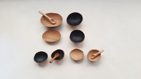 Mini cuenco salero madera. Castaño semiebo - Imagen 9