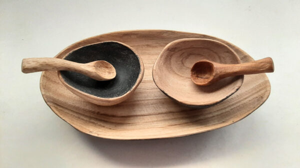 Mini cuenco salero madera. Castaño semiebo - Imagen 12