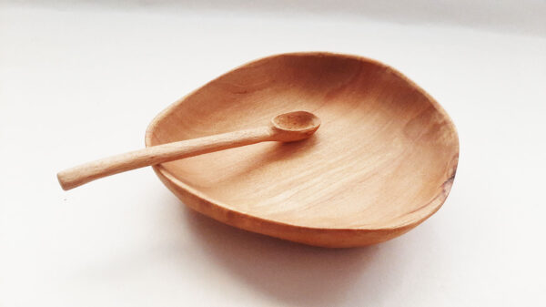 Plato madera abedul natural - Imagen 2