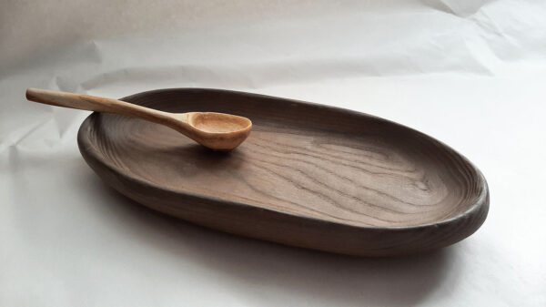 Plato madera fresno oscuro - Imagen 4