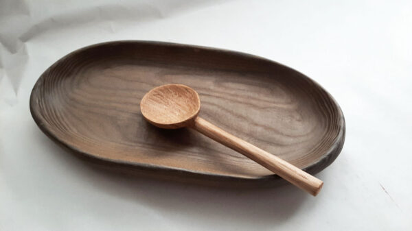 Plato madera fresno oscuro - Imagen 5