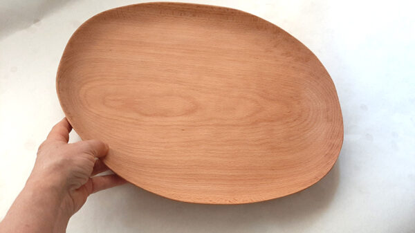 Plato madera de haya. Grande y natural - Imagen 6