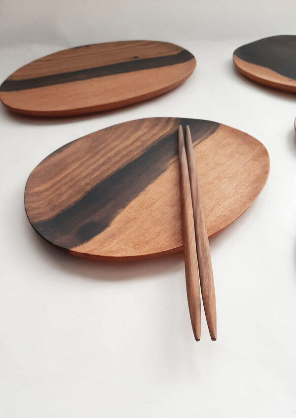 Plato madera ébano grande - Imagen 10