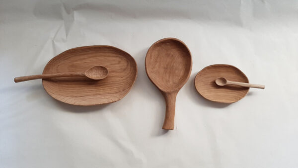 Plato madera de roble. Tres formas - Imagen 12