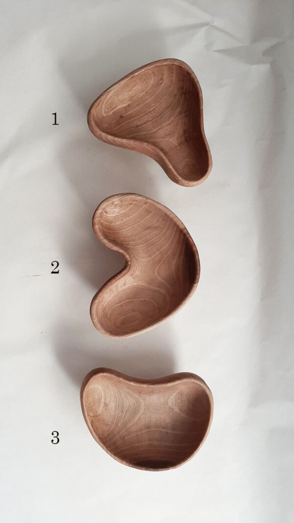 Cuenco trípode madera nogal - Imagen 5