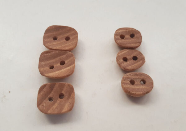 Juego botones madera fresno. Natural - Imagen 2