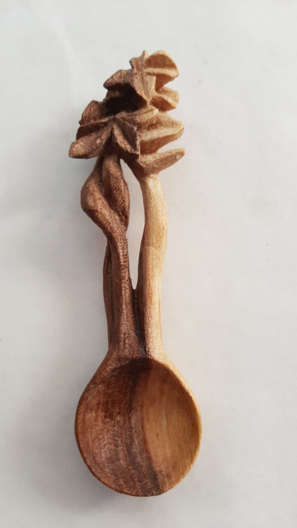 Cuchara madera olmo Flores - Imagen 2