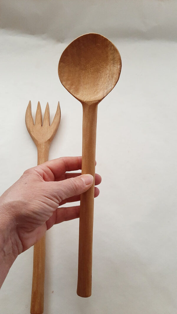 Juego cubiertos madera roble - Imagen 6
