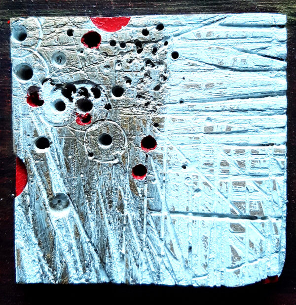Cuadro Mecano dorado rojo - Imagen 3