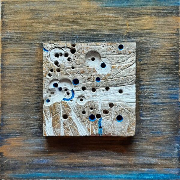 Cuadro Mecano dorado azul