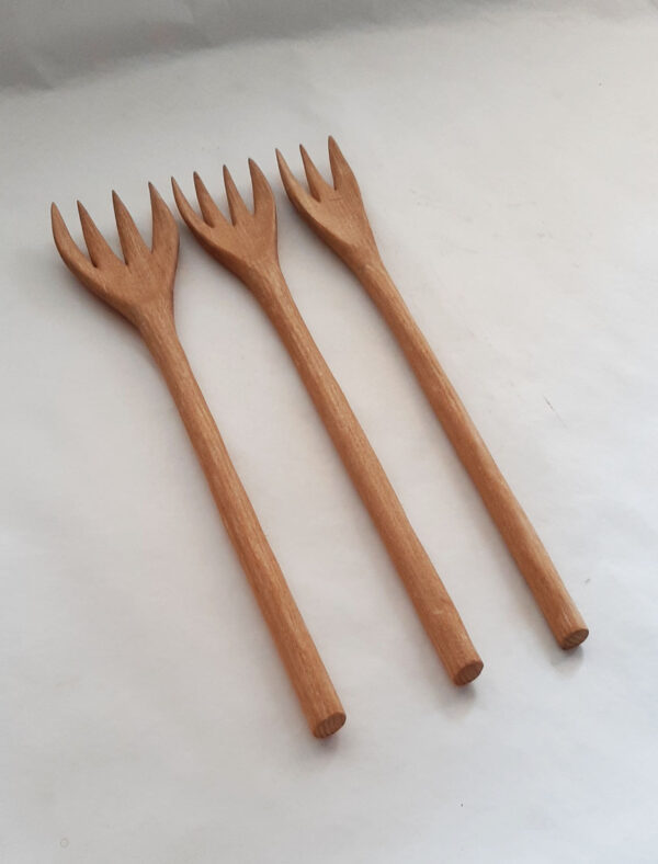 Tenedor grande madera roble