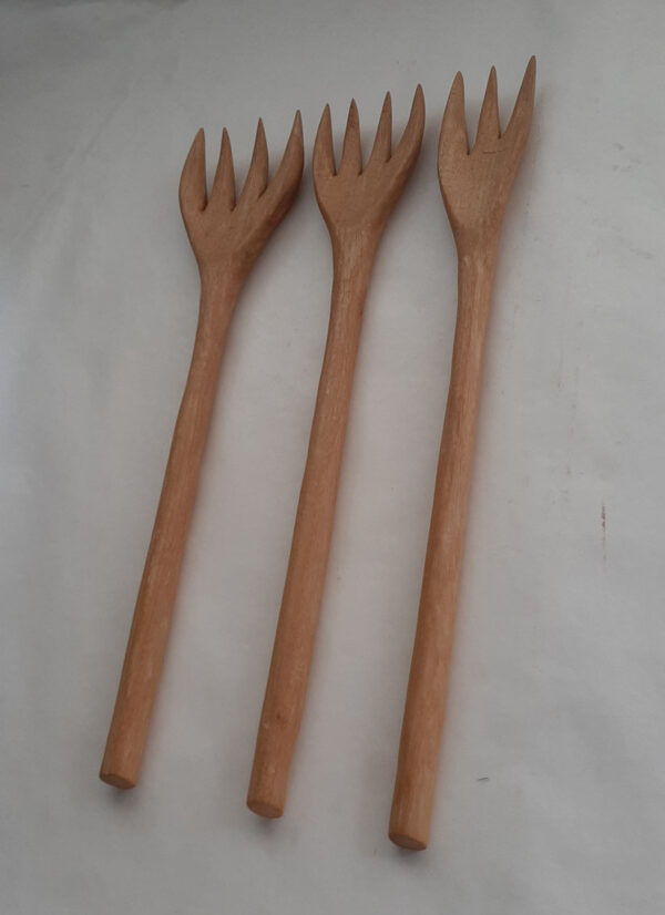 Tenedor grande madera roble - Imagen 4