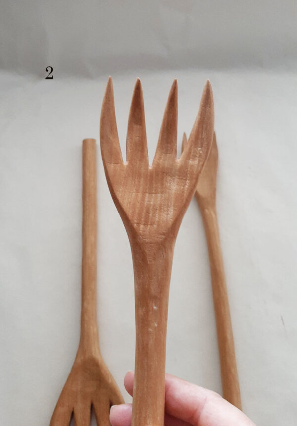 Tenedor grande madera roble - Imagen 7